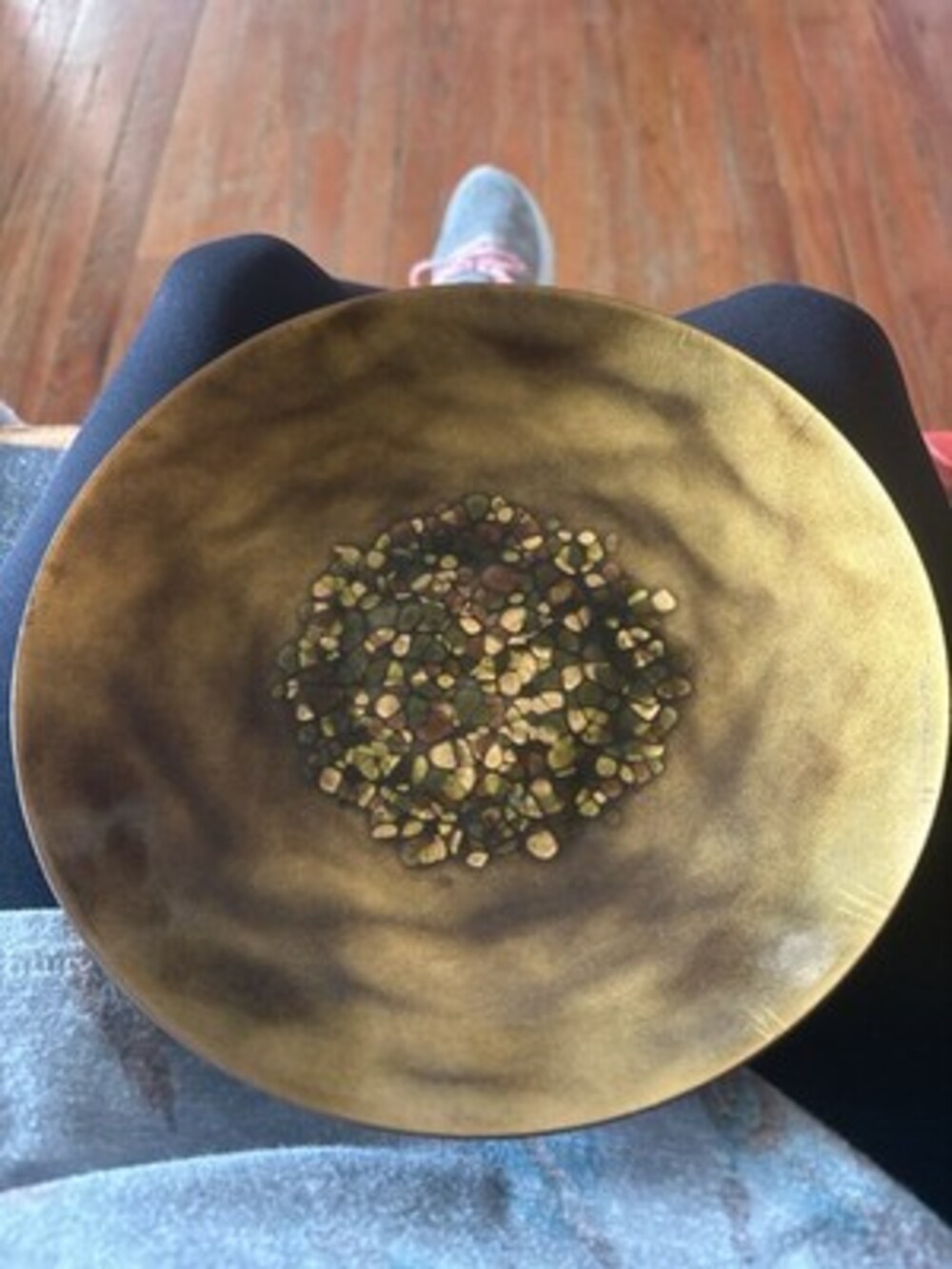 Mid Century Modern Bovano Enamel Bowl 8.5” Pebble Mosaic Cheshire CT Signed